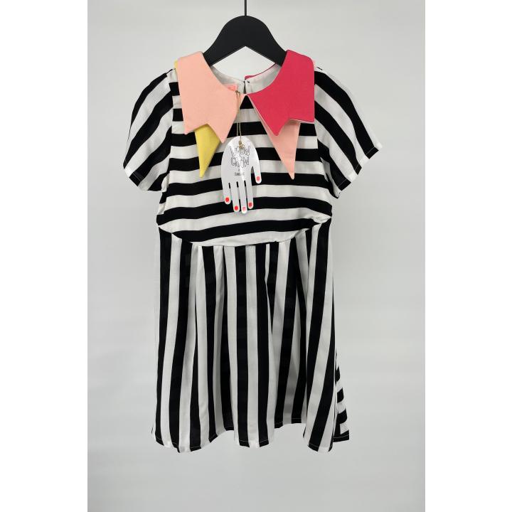 Jurk Zwart Wit Strepen Glam Maat 122