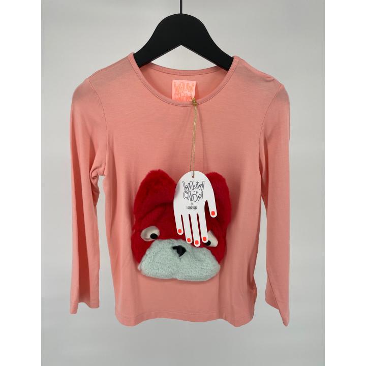 Longsleeve Roze Rood Hond Maat 116