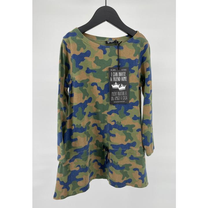 Jurk Lange Mouwen Groen Camouflage Maat 110