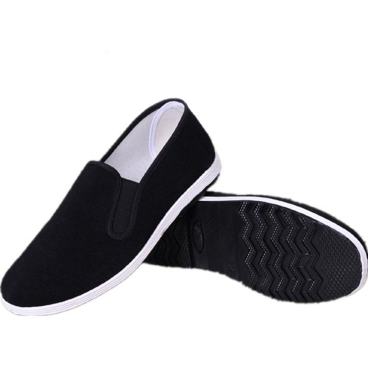 Chinese Traditionele Oude Peking Schoenen Kung Fu Tai Chi Schoenen Rubberen Zool Unisex Zwart - 35 EU