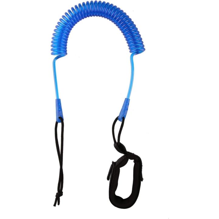 Coiled SUP leash: de veiligste manier om te genieten van het water - Blauw