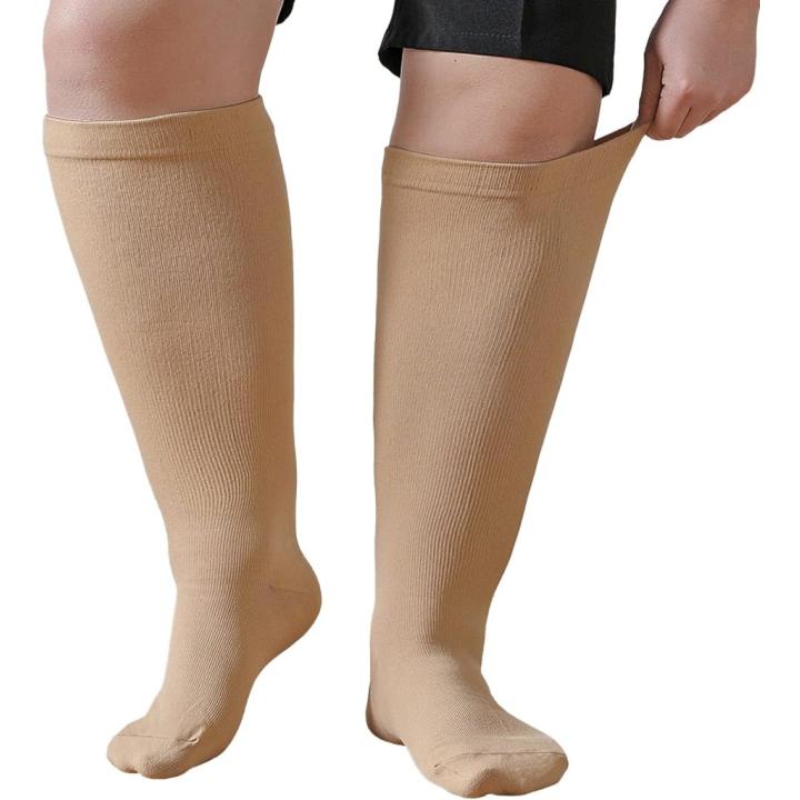 Verbeter prestaties en herstel met compressiesokken voor dames en heren – Maat S/M tot 7XL! - 2XL - Beige