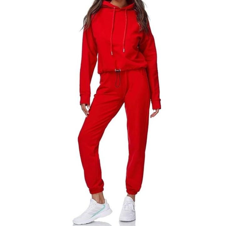 Dames joggingpak: Comfort en stijl in één - Rood - S