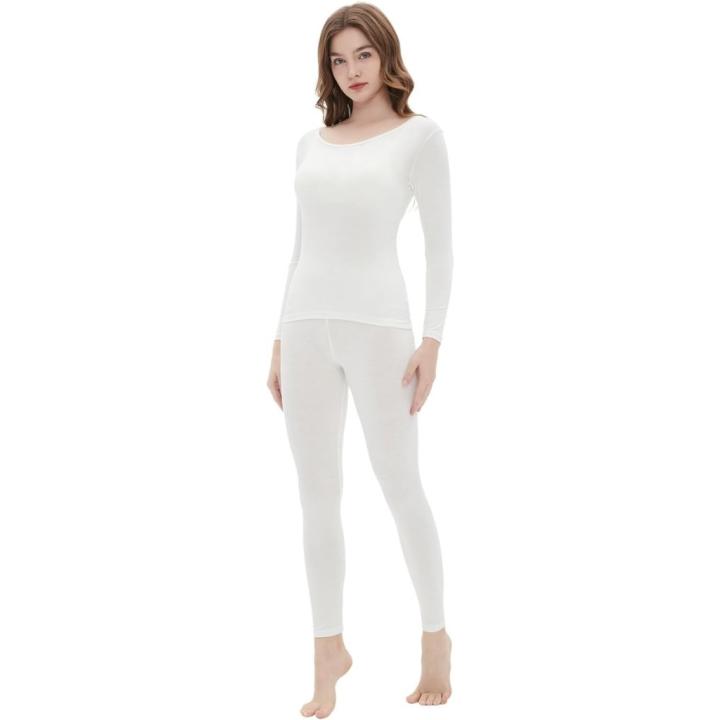 Thermisch ondergoed set voor dames - Warm en comfortabel - S - 1 Pack Ivoor Wit