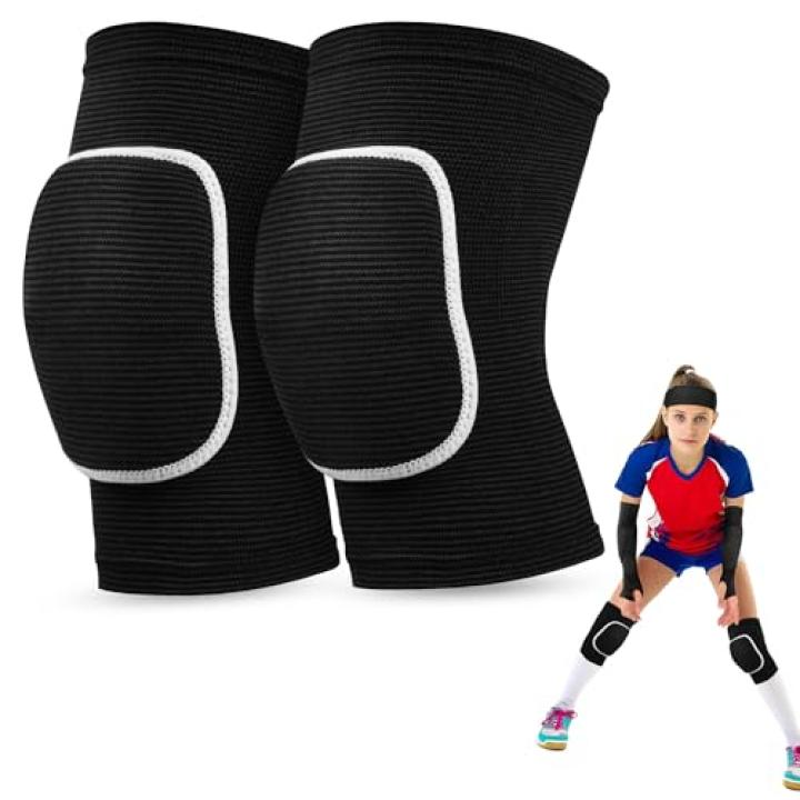 Bescherm je knieën met onze comfortabele kniebeschermers voor sporters - Medium - zwart met witte rand