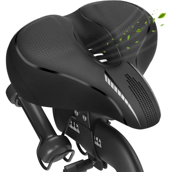 Fietszadel Heren Dames Comfortabel, Fietszadel Groot Waterdicht Schokbestendig met Memory Foam Ergonomisch Reflecterend Zacht Zadel voor Mountainbike Racefiets Hometrainer Elektrische Fiets