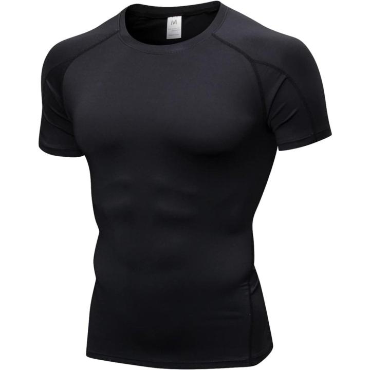 Verbeter je prestaties met dit ademende compressieshirt voor heren - L - Zwart