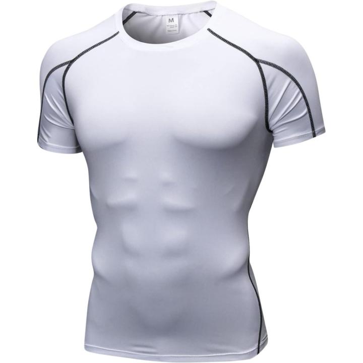 Verbeter je prestaties met dit ademende compressieshirt voor heren - XL - Wit