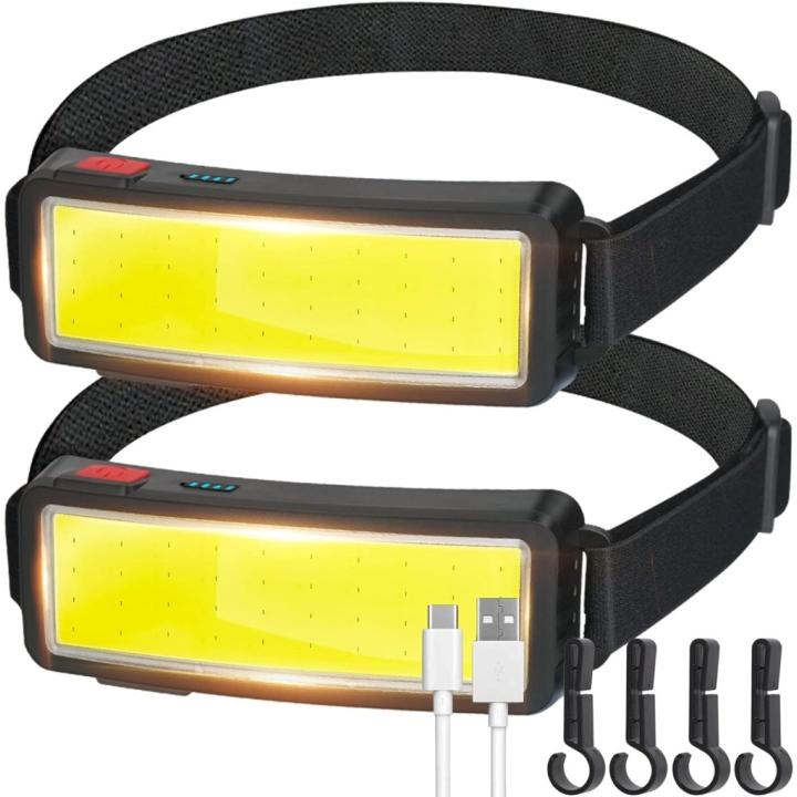 Altijd verlicht met een krachtige, oplaadbare led-hoofdlamp! - Wit licht-2 pak