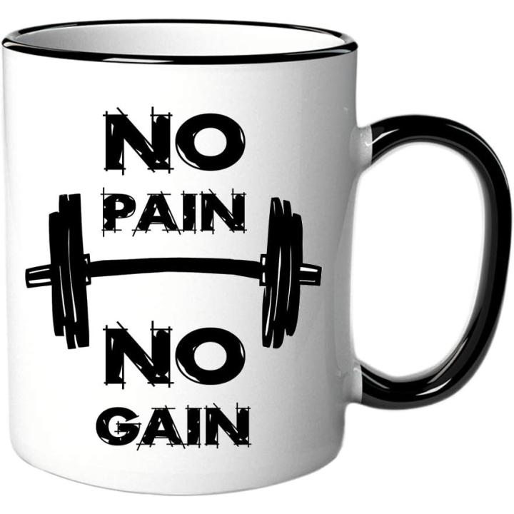 Ervaar de perfecte start van je dag met de "No Pain No Gain" keramische mok!