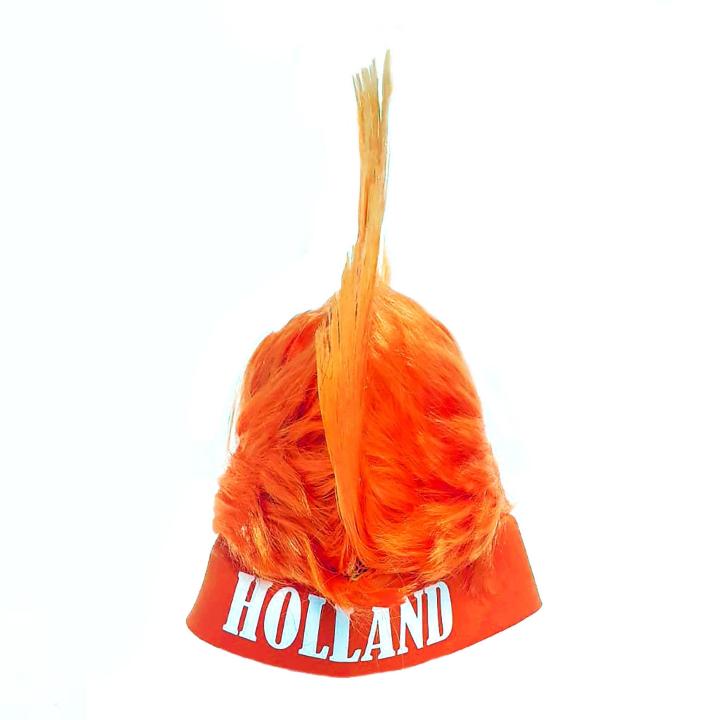 Laat je trots zien met de oranje Holland hanenkam pruik