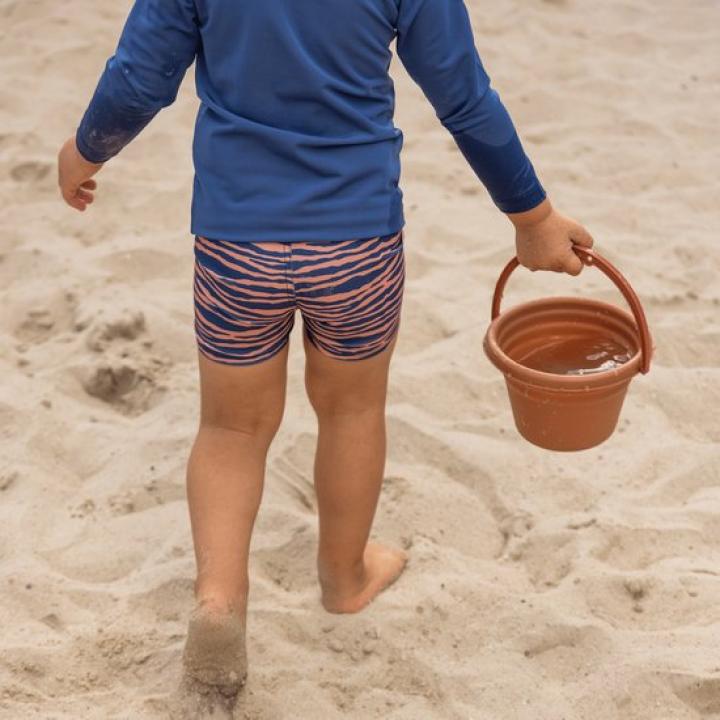 Swim Essentials Zwemboxer/Zwembroek Jongens - UV Zwemkleding Jongens - Blauw/Oranje Zebra - Maat 86/92