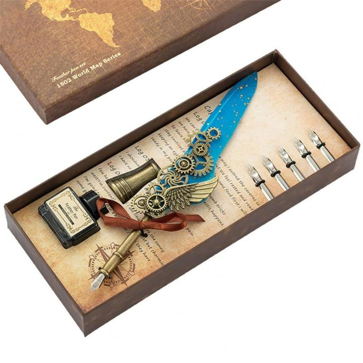 Verlevendig je schrijfervaring met onze steampunk vulpen set - Wit