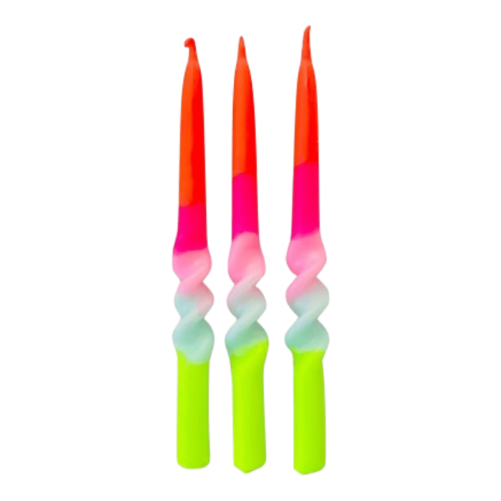 Dip Dye Swirl Lollipop Flowers kaarsen per 3 verpakt