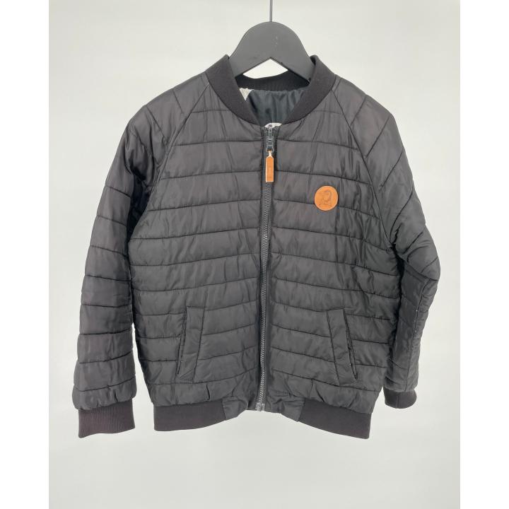 Omkeerbare Jas Zwart en Zwanenprint Maat 128 / 134