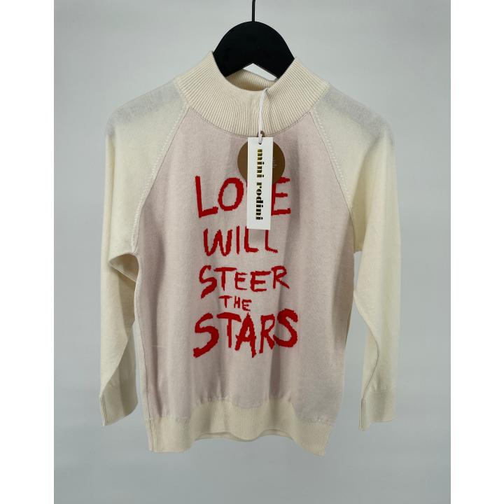 Trui Gebreid Beige Love Maat 116 / 122