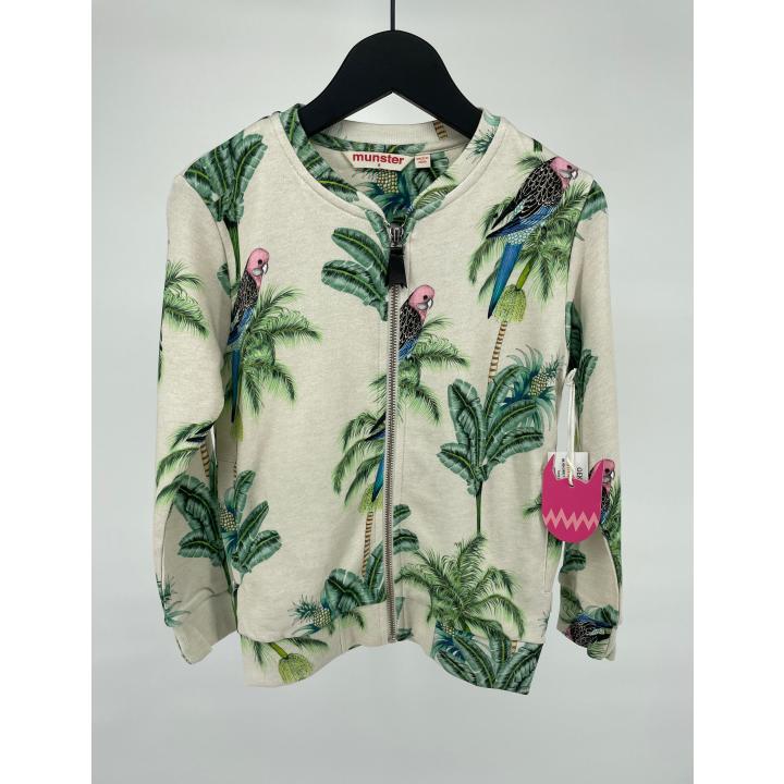 Vest Beige Palmbomen en Vogel Print - 116 - Nieuw