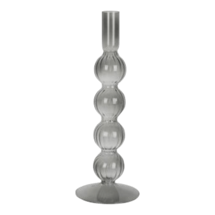 Glazen kandelaar Swirl Bubbles grijs large