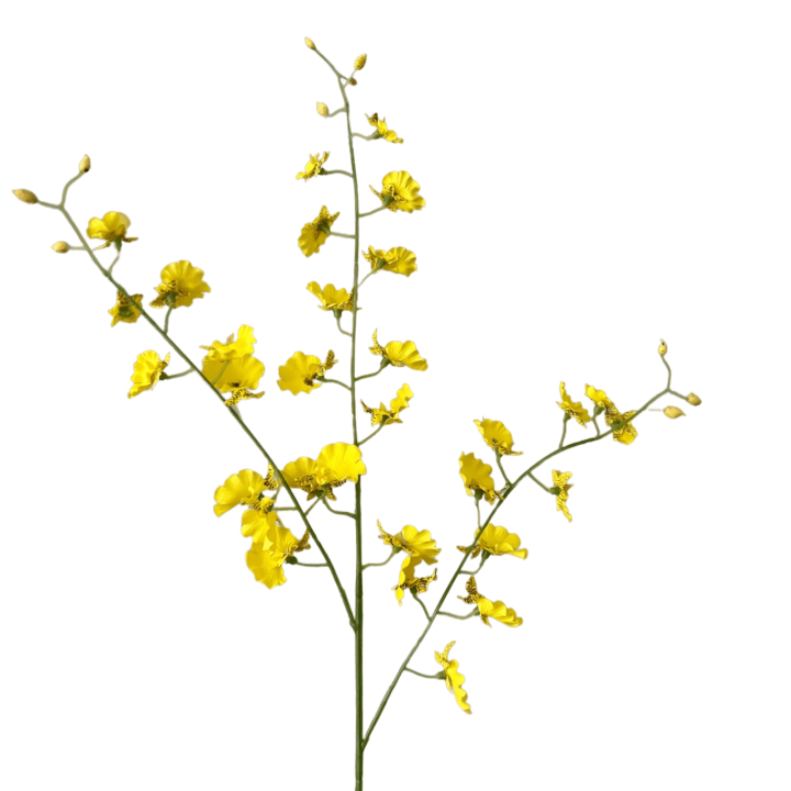 Zijden bloem Dancing Orchidee geel