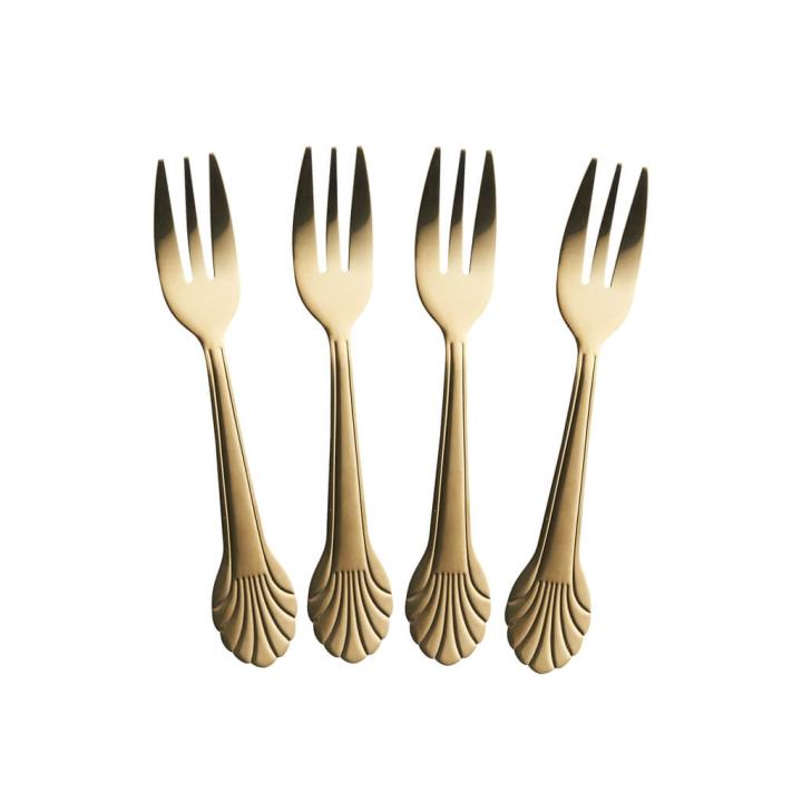 4 Roestvrij stralen gebaks vorkjes Goud - Rice