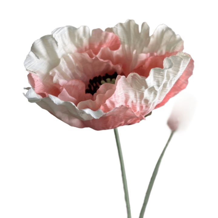 Zijden bloem Klaproos roze