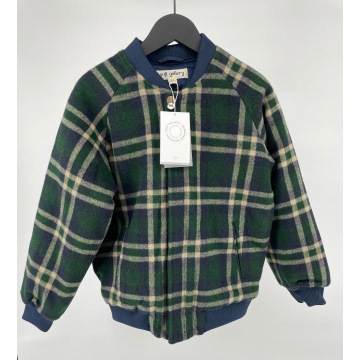 Jas Wol Groen Blauw Geruit - 134 - Nieuw