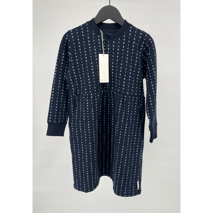 Jurk Blauw Fleece Katoen Letters Maat 128