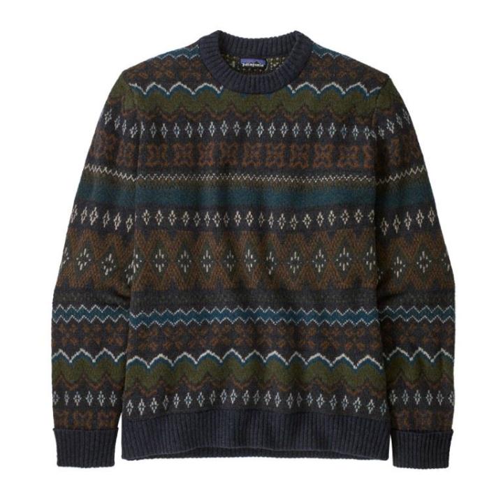 Recycled Wool-Blend Trui Heren Helmsman: Smolder Blue L