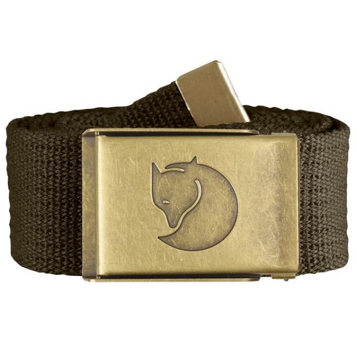 Canvas Brass Belt 4 Cm Riem Dark Olive 1 Size
