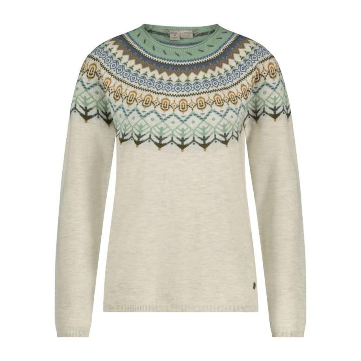 Westlands Fairisle Crew Sweater Dames Sand Dollar Mariposa Pt XL
