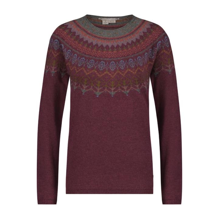 Westlands Fairisle Crew Sweater Dames Burnt Grape Mariposa Pt M