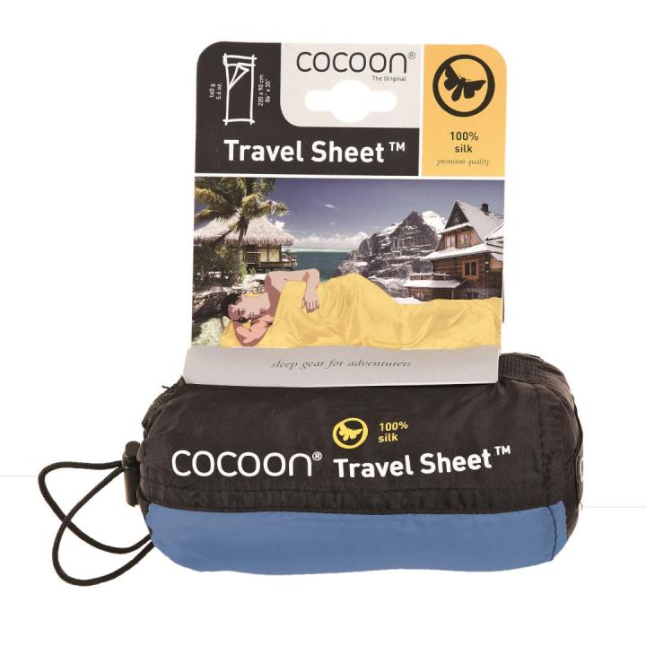 Travelsheet, 100% Silk, Rhino / Cornflower Lakenzak
