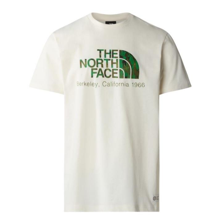 Berkeley California S/S T-Shirt Heren White Dune - Optic Emerald Generative Camo Print M