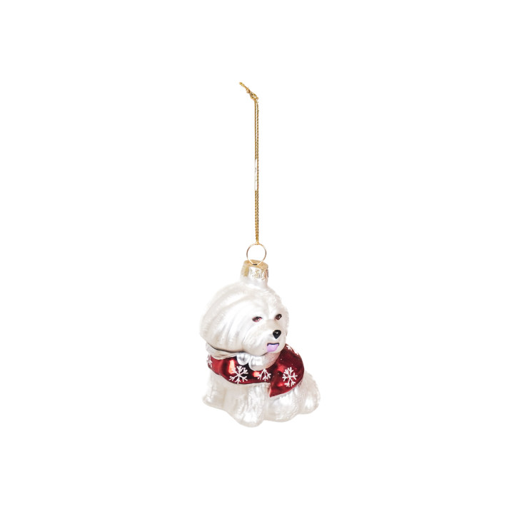 Housevitamin Kerstornament Wit hondje
