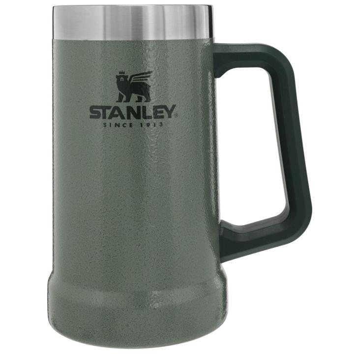 The Big Grip Beer Stein .70L / 24Oz Isolatiefles Hammertone Green 700ML