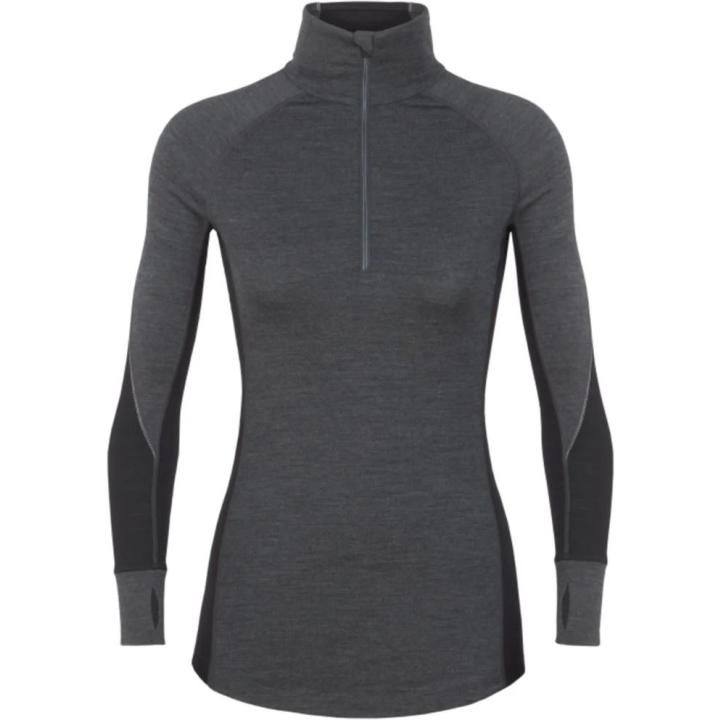 260 Zone LS Half Zip Thermoshirt Dames Jet HTHR/Black/Snow L