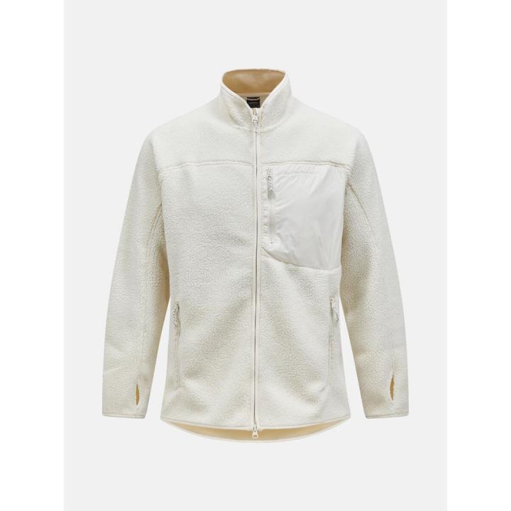 Pile Zip Vest Heren Vintage White XL