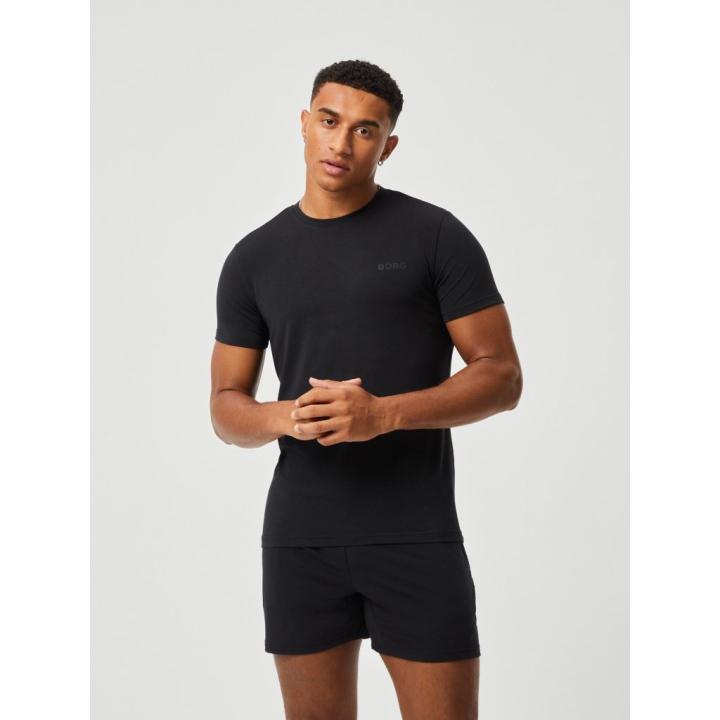Borg Lyocell Blend T-Shirt Heren Black Beauty S