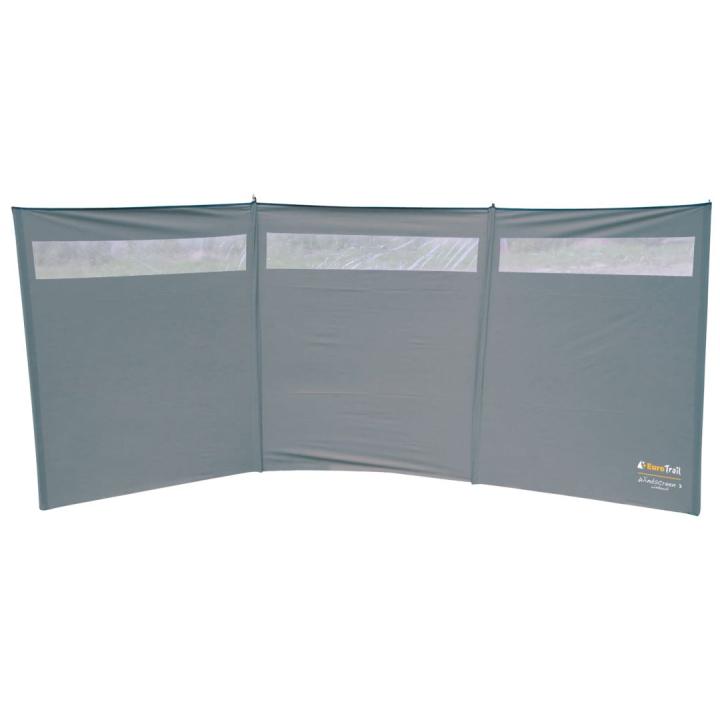 Windscreen 3 Vlaks Met Raam Windscherm Grijs 375 x 150 cm