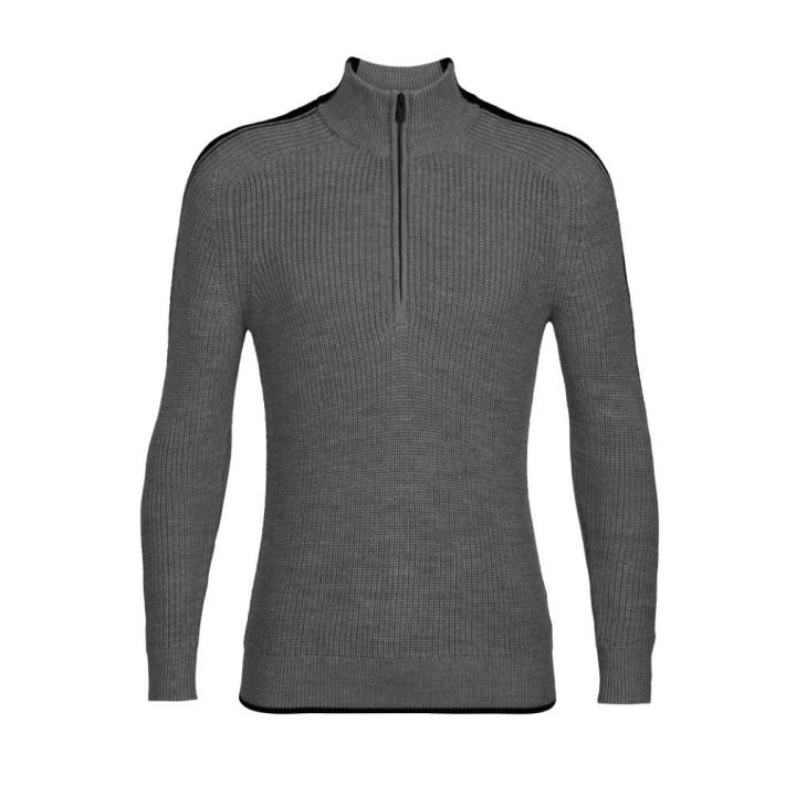 Lodge LS Half Zip Trui Heren Gritstone/Black XL