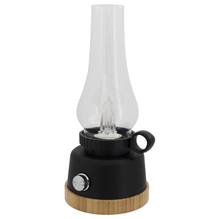 Wind Oplaadbare Lamp Met Dimmer Zwart Ø 12.5x28cm