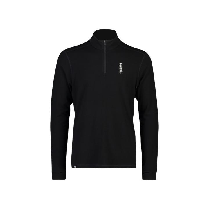 Cascade Merino Base Layer 1/4 Zip Longsleeve T-Shirt Heren Black M