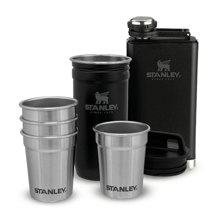 The Pre-Party Shotglass + Flask Set Shotglas Matte Black