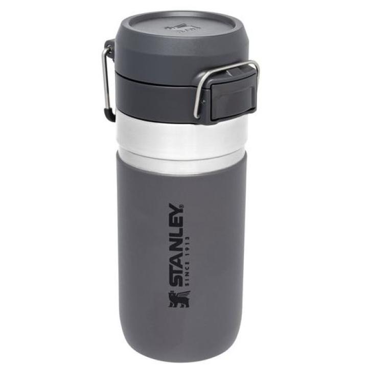The Quick Flip Water Bottle .47L / 16Oz Isolatiefles Charcoal 470ML