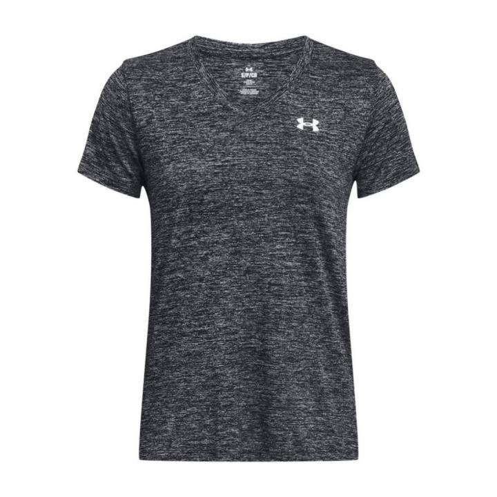 Twist Tech™ V-Hals T-Shirt Dames Black/Metallic Silver M