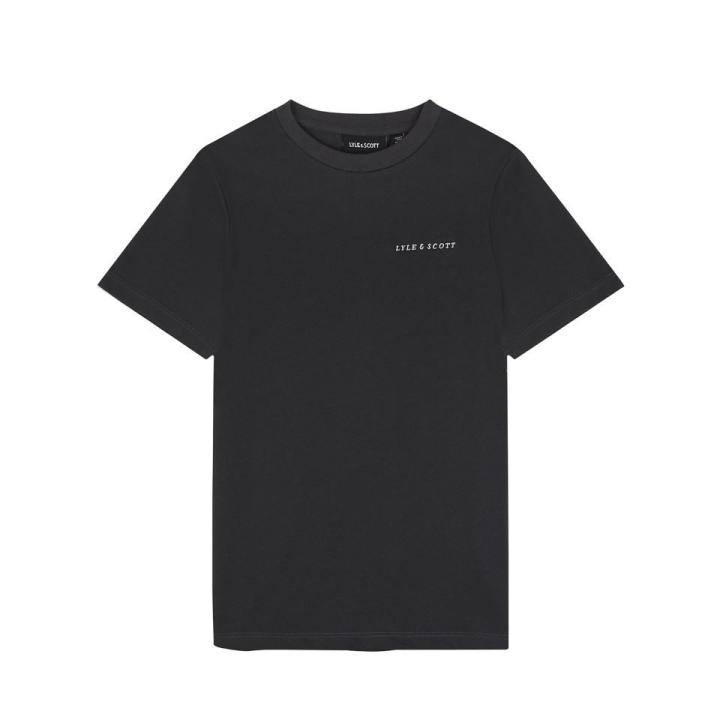 Script Embroidered T-Shirt Kinderen Gunmetal 15/16