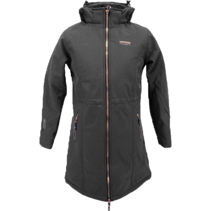 Rita Long Padded Jas Dames Softshell Black Melange 2XL