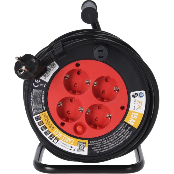 Haspel 15 Meter Kabel Zwart 15  Meter