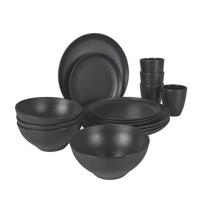 Ind Orville 16-Dlg Servies Antraciet