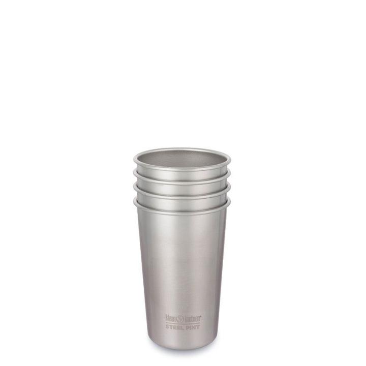 Steel Pint 473Ml/16Oz 4 Pack Drinkbeker Brushed Stainless 473 ml